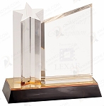 GOLD STAR COLUMN ACRYLIC W/CLEAR PLAQUE