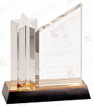 GOLD STAR COLUMN ACRYLIC W/CLEAR PLAQUE