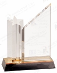 GOLD STAR COLUMN ACRYLIC W/CLEAR PLAQUE