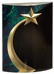 GREEN MARBLE RNDED SHOOTING STAR ACRYLIC