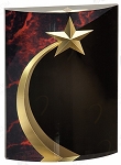 RED MARBLE RNDED SHOOTING STAR ACRYLIC