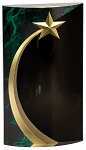 GREEN MARBLE RNDED SHOOTING STAR ACRYLIC