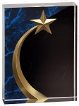 BLUE MARBLE SQUARE SHOOTING STAR ACRYLIC