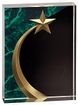 GREEN MARBLE SQUARE SHOOTING STAR ACRYLC