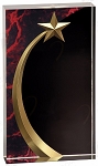 RED MARBLE SQUARE SHOOTING STAR ACRYLIC