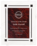 RED MARBLE CLEAR-PLAQ