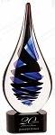 BLACK TWIST RAIN DROP ART GLASS