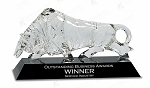 PEDESTAL BULL CRYSTAL