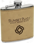 6 oz. Light Brown Leatherette Flask
