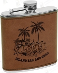 6 oz. Dark Brown Leatherette Flask