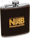 6 oz. Black Leatherette Flask