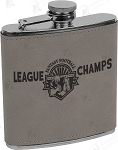 6 oz. Gray Leatherette Flask