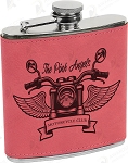 6 oz. Pink Leatherette Flask