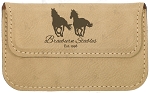 Light Brown Leatherette Flexible Business Card Holder