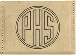 Light Brown Leatherette Hard Business Card Holder