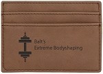 Dark Brown Leatherette Money Clip & Card Holder