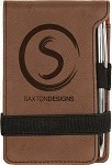 Dark Brown Leatherette Mini Notepad & Pen