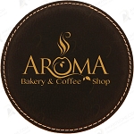 Round Black Leatherette Coaster
