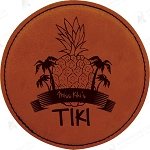 Round Rawhide Leatherette Coaster