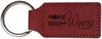 Rose Leatherette Rectangle Keychain