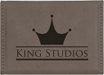 Gray Leatherette Hard Business Card Holder