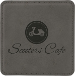Square Gray Leatherette Coaster