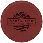 Round Rose Leatherette Coaster