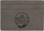 Gray Leatherette Money Clip & Card Holder