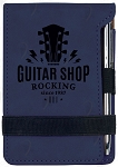Blue Leatherette Mini Notepad & Pen