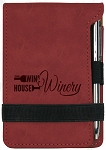 Rose Leatherette Mini Notepad & Pen