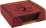Square Rose Leatherette 6-Coaster Set