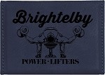 Blue Leatherette Hard Business Card Holder