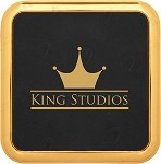 Square Black Leatherette Coaster with Gold Edge