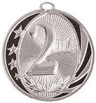 2 inch Silver 2nd Place Laserable MidNite Star Medal