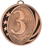 2 inch Bronze 3rd Place Laserable MidNite Star Medal
