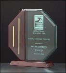 Octagon Acrylic Award on a Piano Finish Base. 7-1/8