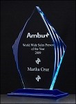 Diamond Acrylic Award with Blue Accent 5-1/8