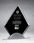 Diamond Series Glass Award with Silver Metal Base 6-1/4