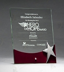 Glass Award with Silver Star and Rosewood Finish Base 8