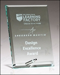 Clear Glass Award with Silver Plated Post 6