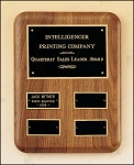Solid American Walnut Quarterly Award Plaque 8