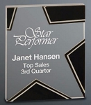 BLACK AND SILVER STAR GLASS