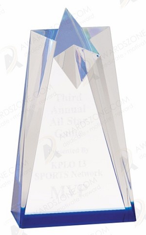 BLUE SCULPTED STAR ACRYLIC