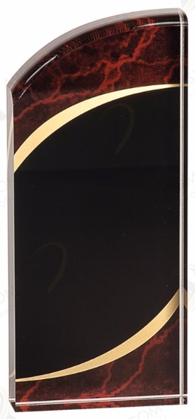 RED MARBLE ROUNDED ACRYLIC