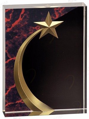 RED MARBLE SQUARE SHOOTING STAR ACRYLIC
