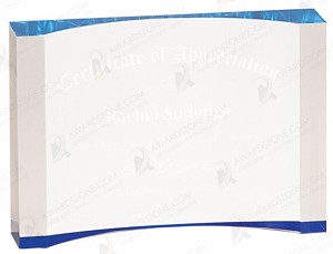 BLUE THICK ACRYLIC CRESCENT