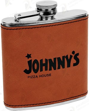6 oz. Rawhide Leatherette Flask