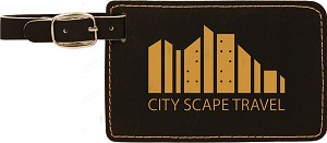 Black Leatherette Luggage Tag