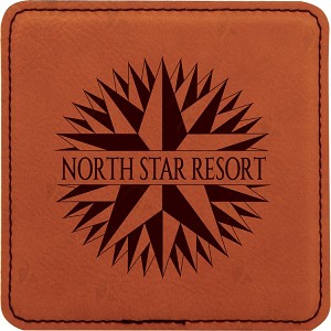 Square Rawhide Leatherette Coaster