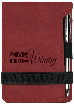 Rose Leatherette Mini Notepad & Pen